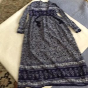 Long caftan/dress with tassel ties at neck